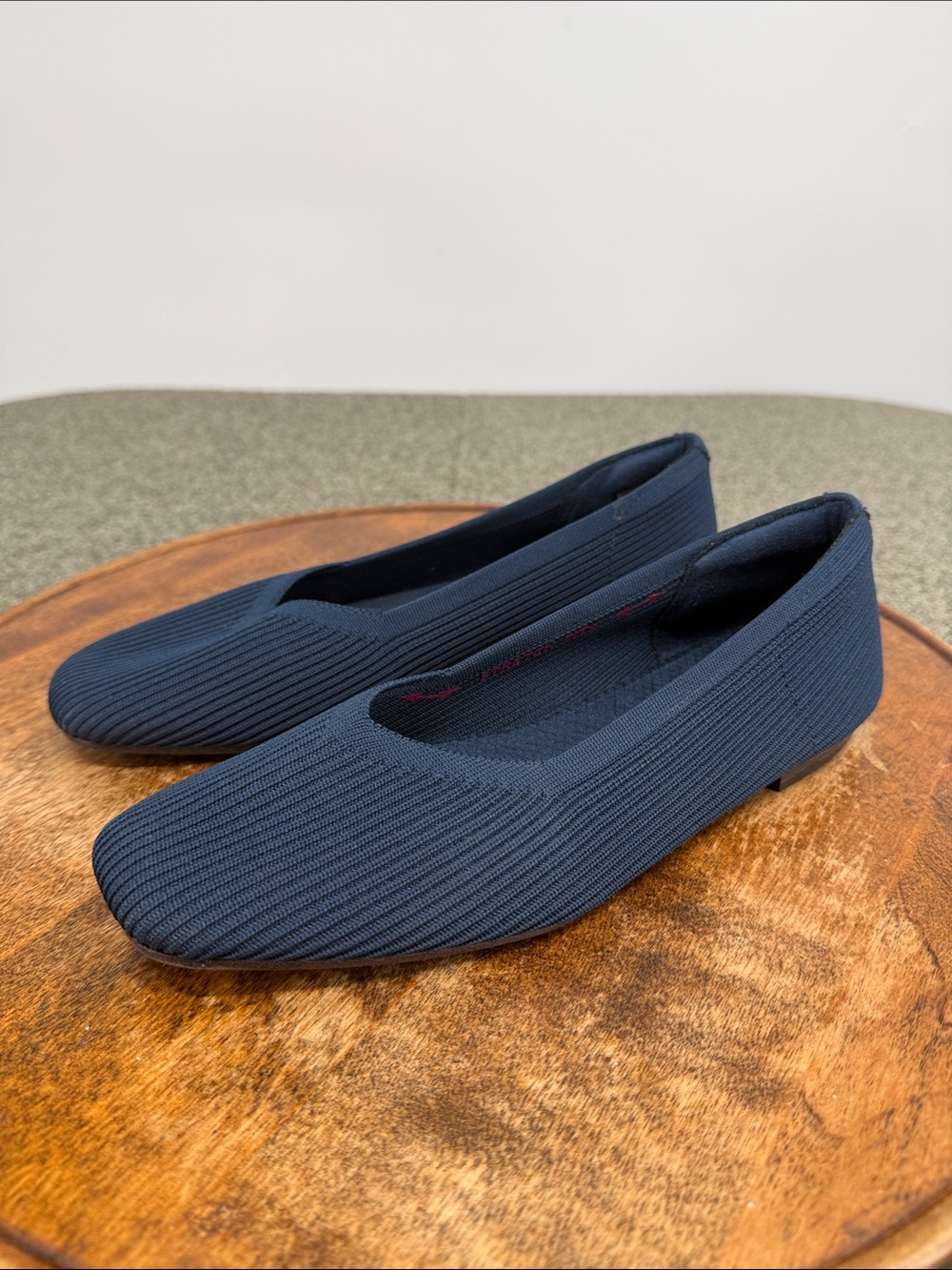 Skechers Shoes Wm 6.5 Navy Blue Knit Ballet Flats Memory Foam Air Cooled